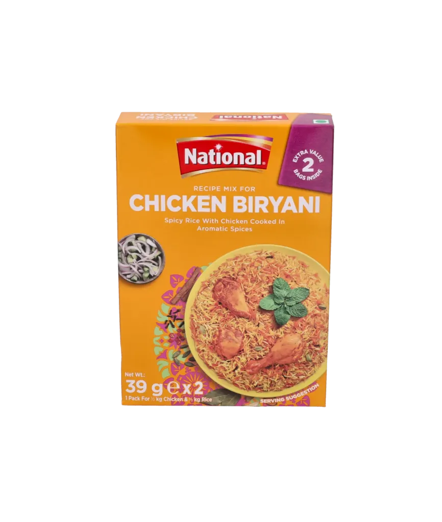 National Foods Chicken Biryani Recipe Mix 2.74 Oz (78g) | South Asian Mixed Spice Powder | Meat Layered Pilaf | Traditional Food | Value PACK
