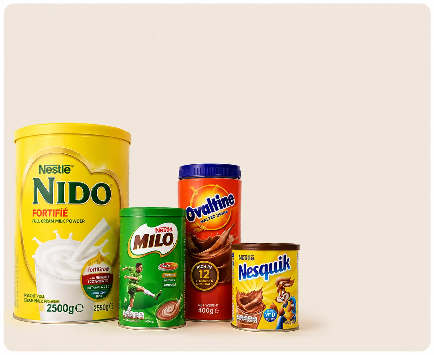 Petit-déjeuner sain : Nido, Milo, Ovaltine, céréales et yaourts — Nkoh Shop